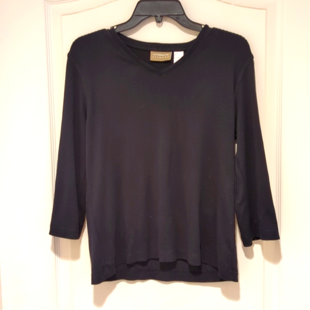 Black v-neck sweater